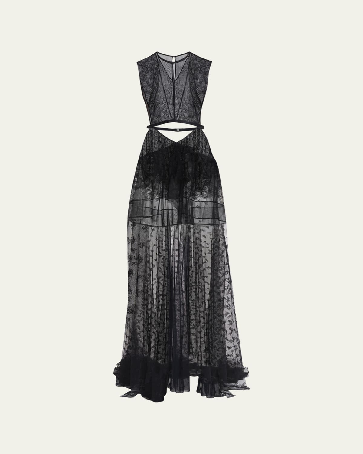 Stella McCartney Crepe Jersey High-Low Bubble Maxi Dress