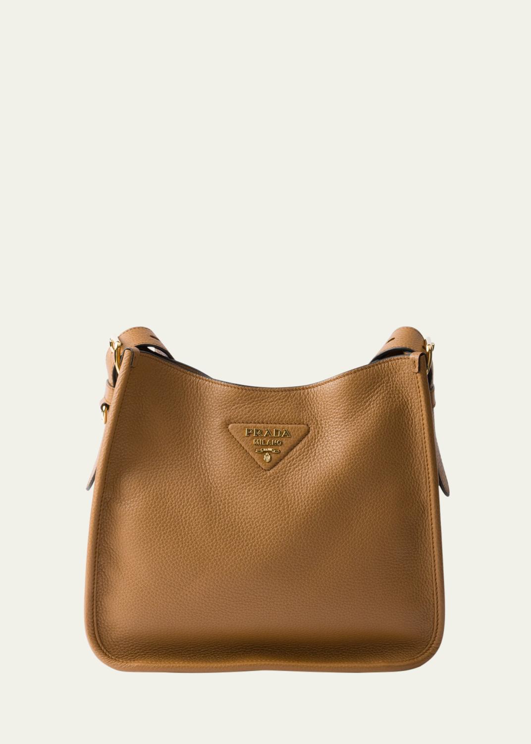 Prada Aimee Grain Leather Shoulder Bag - Bergdorf Goodman