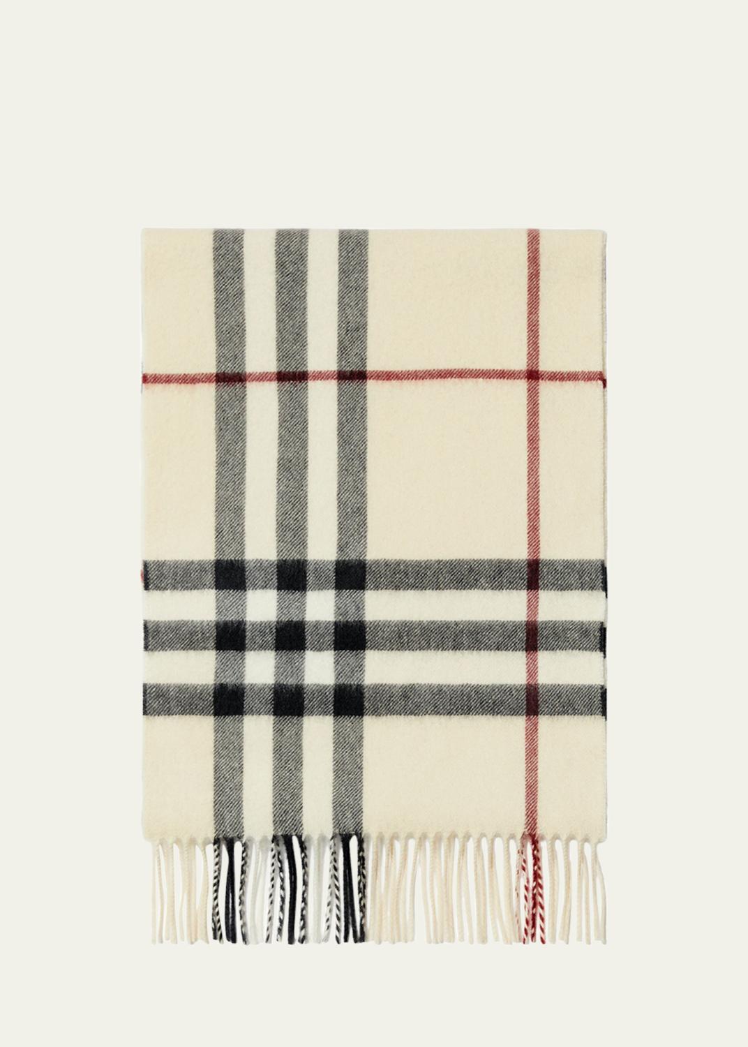 Burberry Logo Alpaca-Blend Reversible Scarf with Chunky Fringe