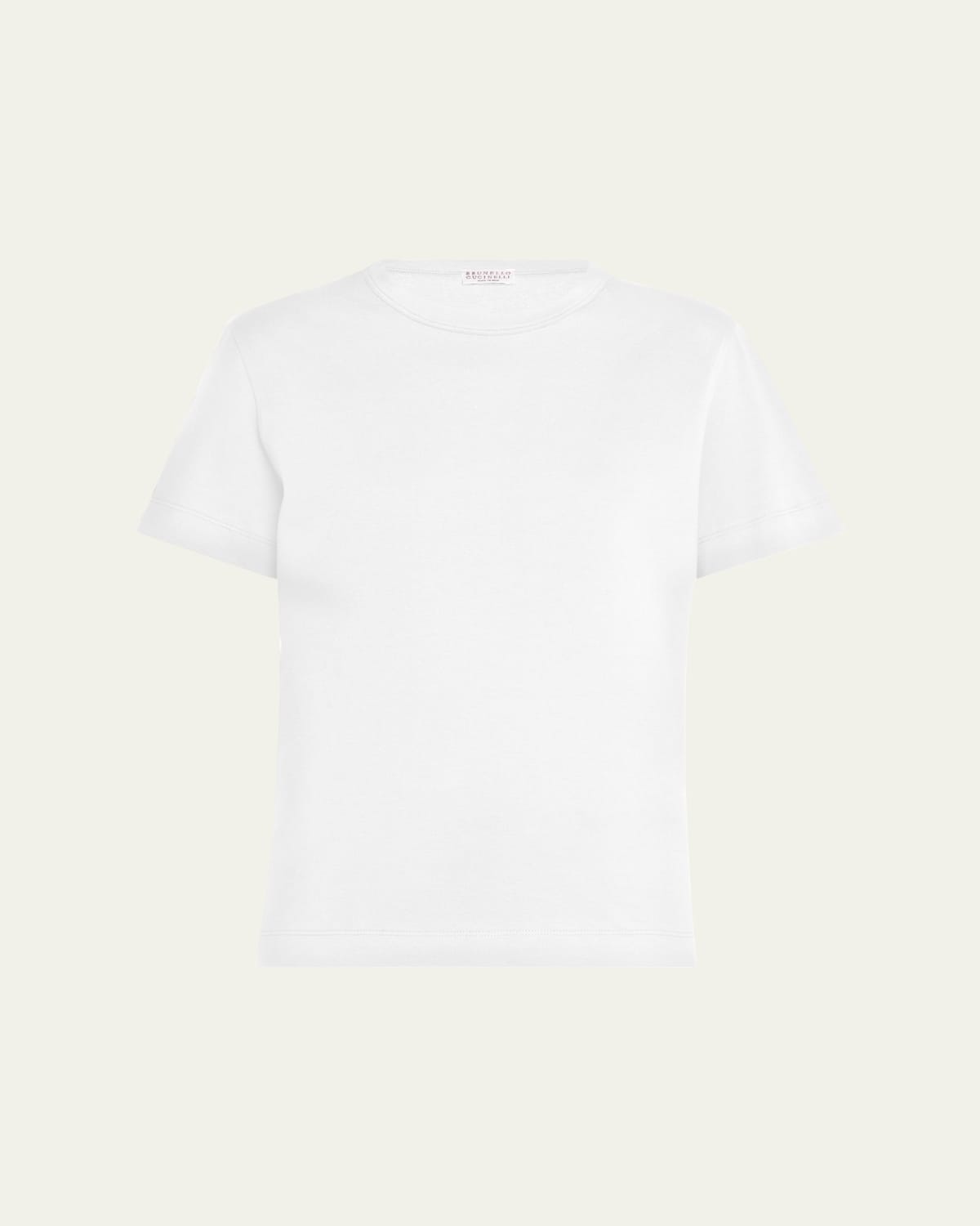 Metallic Short-Sleeve Cashmere Silk T-Shirt