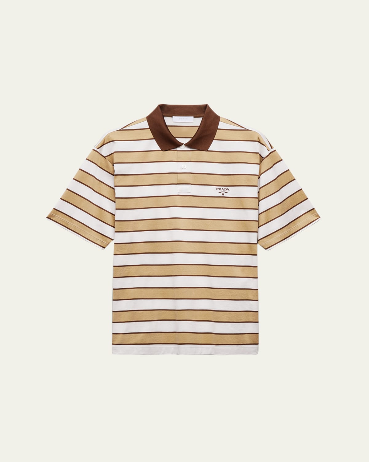 Tシャツ・カットソー PRADA Sand Silk Polo Shirt Prada Piqué and Jersey Polo Shirt | Saks Fifth Avenue