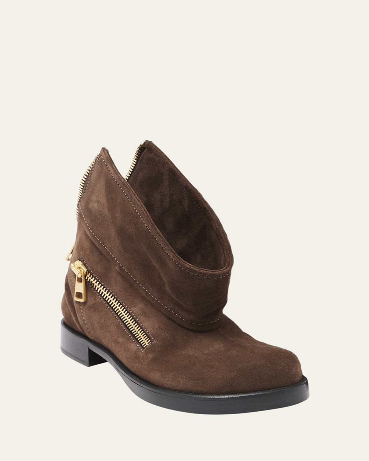 Leather Paw-Toe Ankle Boots