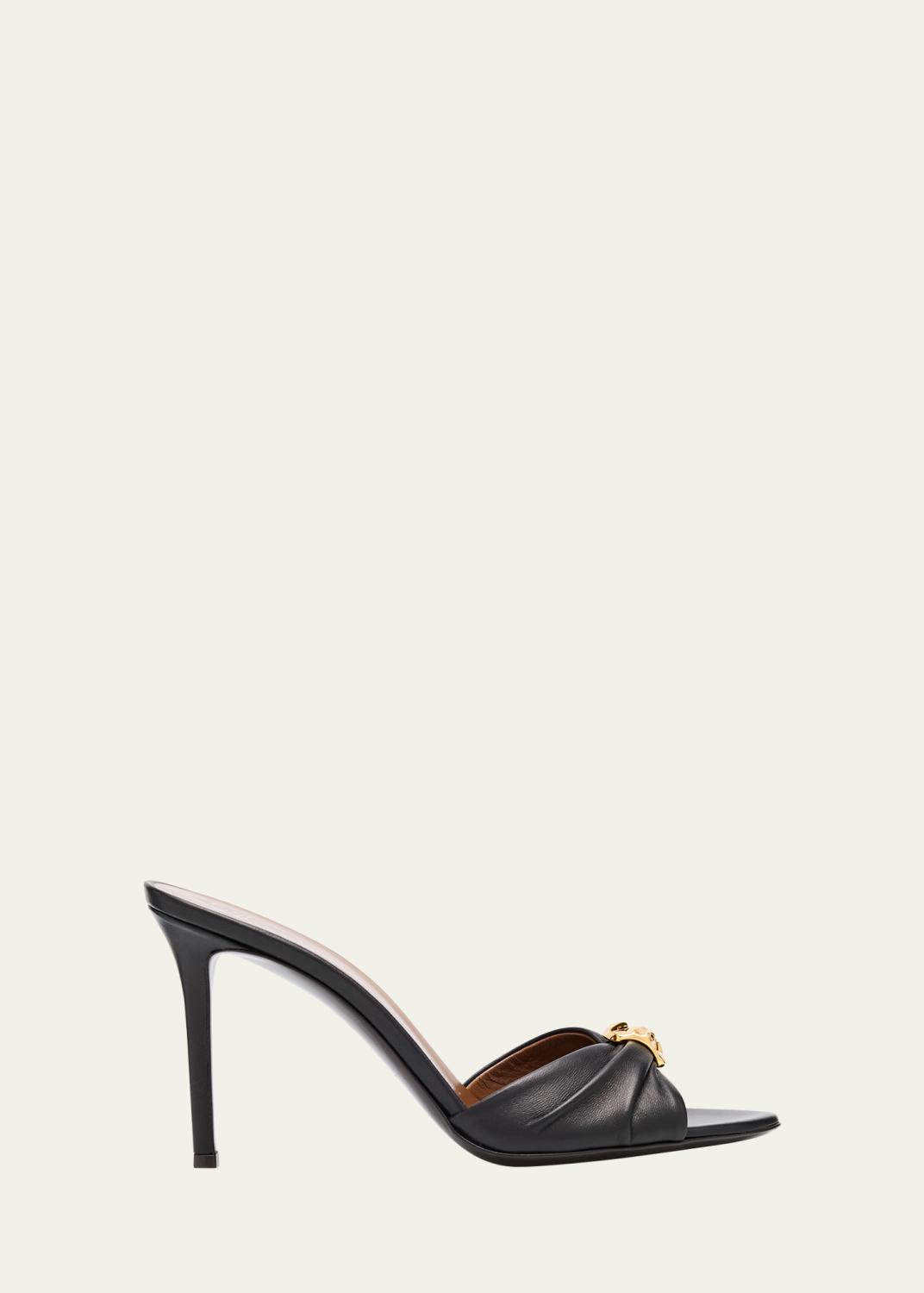 Paris Texas Arizona Snake-Embossed Leather Mule Sandals - Bergdorf