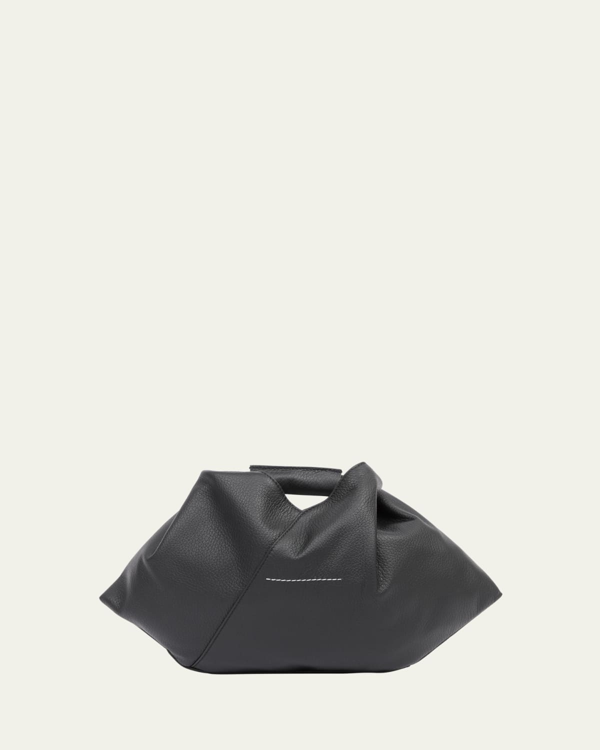 【関税&送料込】Mm6 Japanese Classic Mini Handbag In Grainy MM6 Maison Margiela Mini Japanese Draped Grainy Leather Top