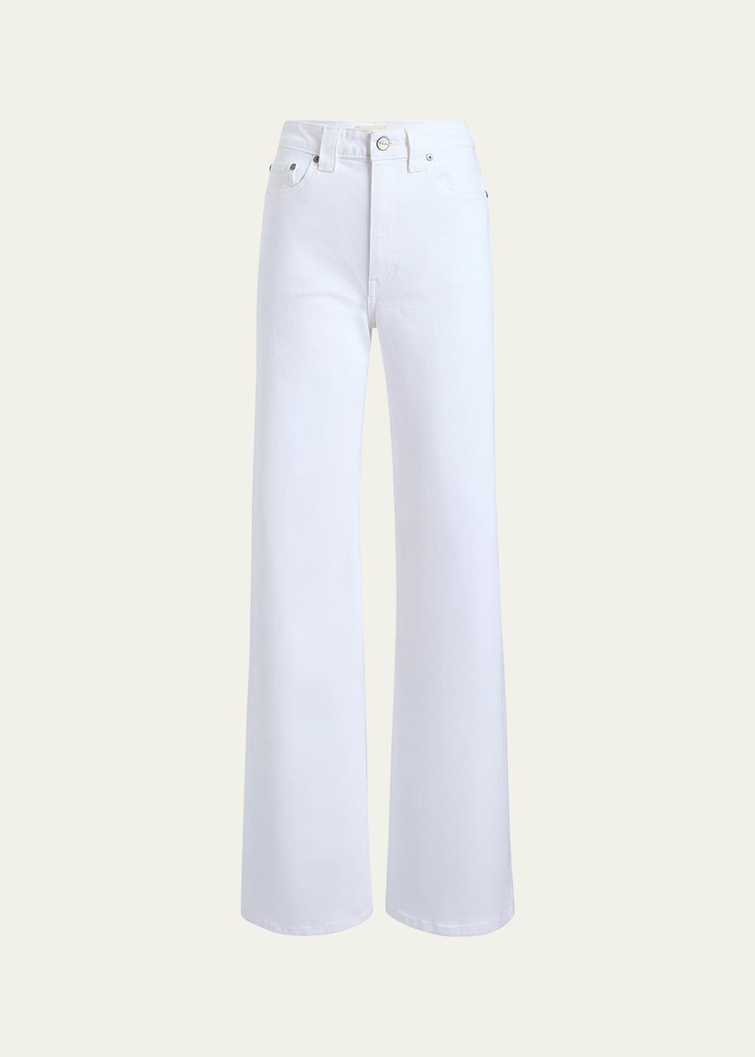 Chloe新品未使用バレルレッグWHITEソフトジーンズ Chloe Split-Hem Barrel-Leg Jeans - Bergdorf Goodman