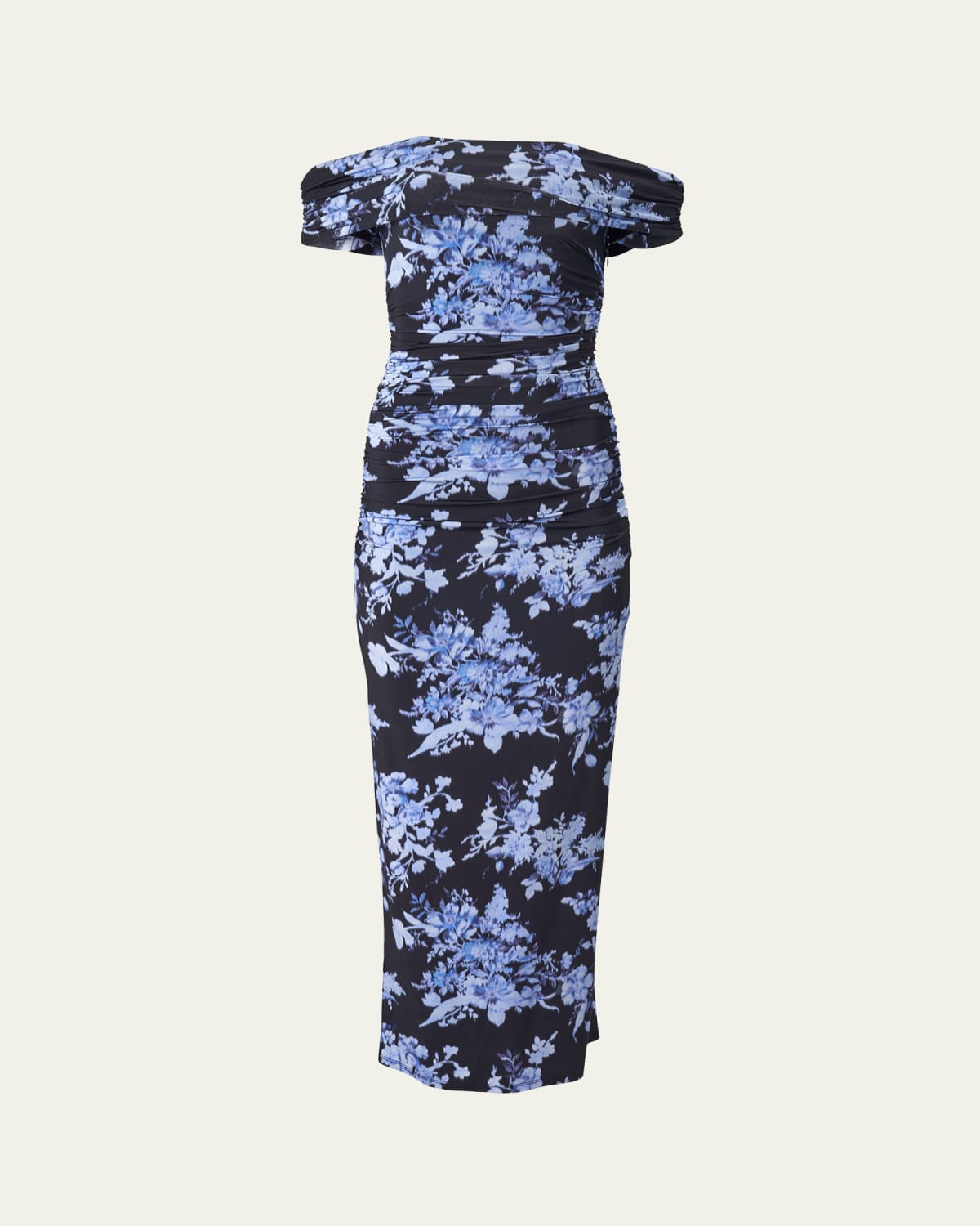 Requiem Strapless Ruffle Metallic Midi Dress