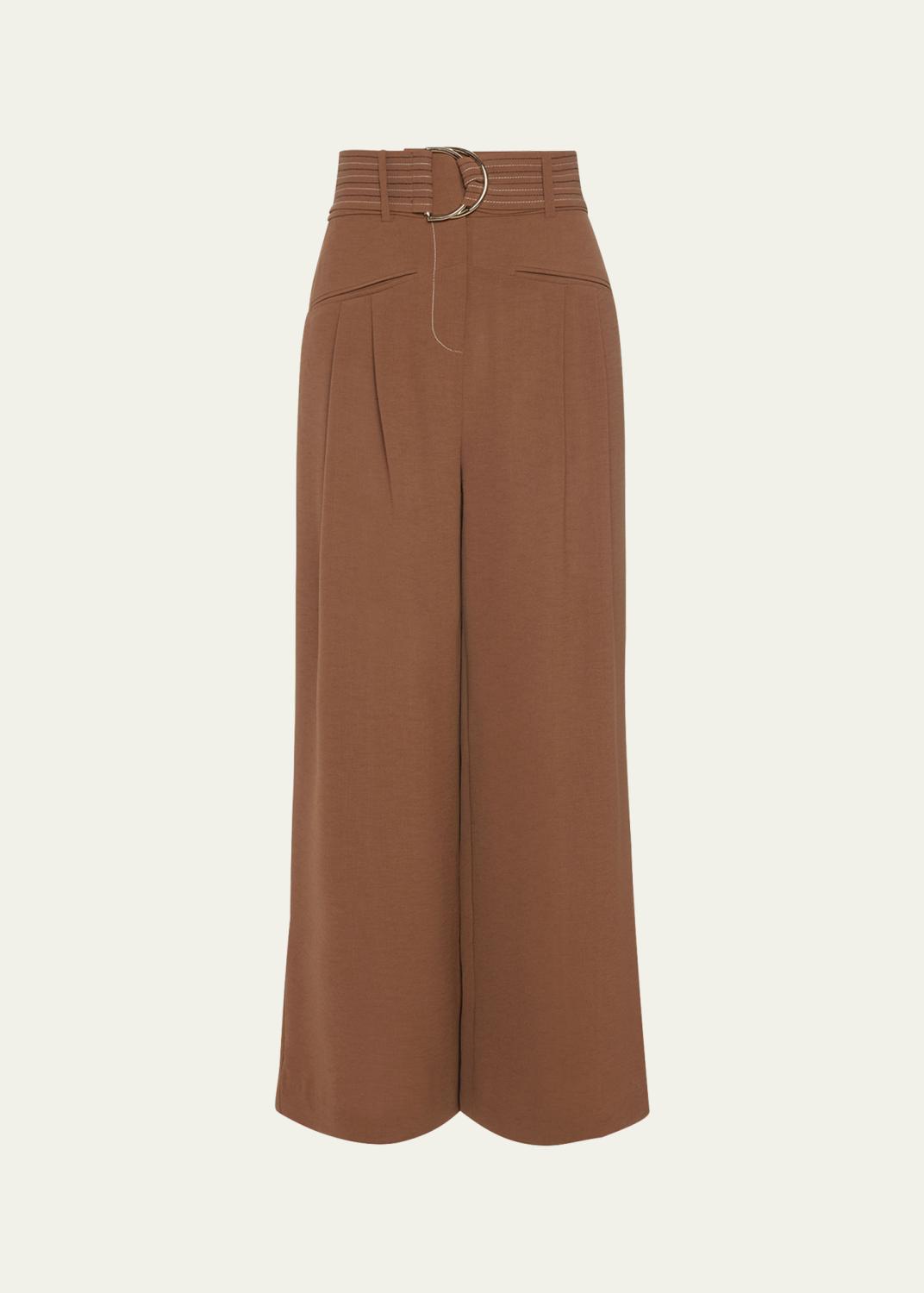 Ramy Brook Paula Checkered Denim Wide-Leg Pants - Bergdorf Goodman