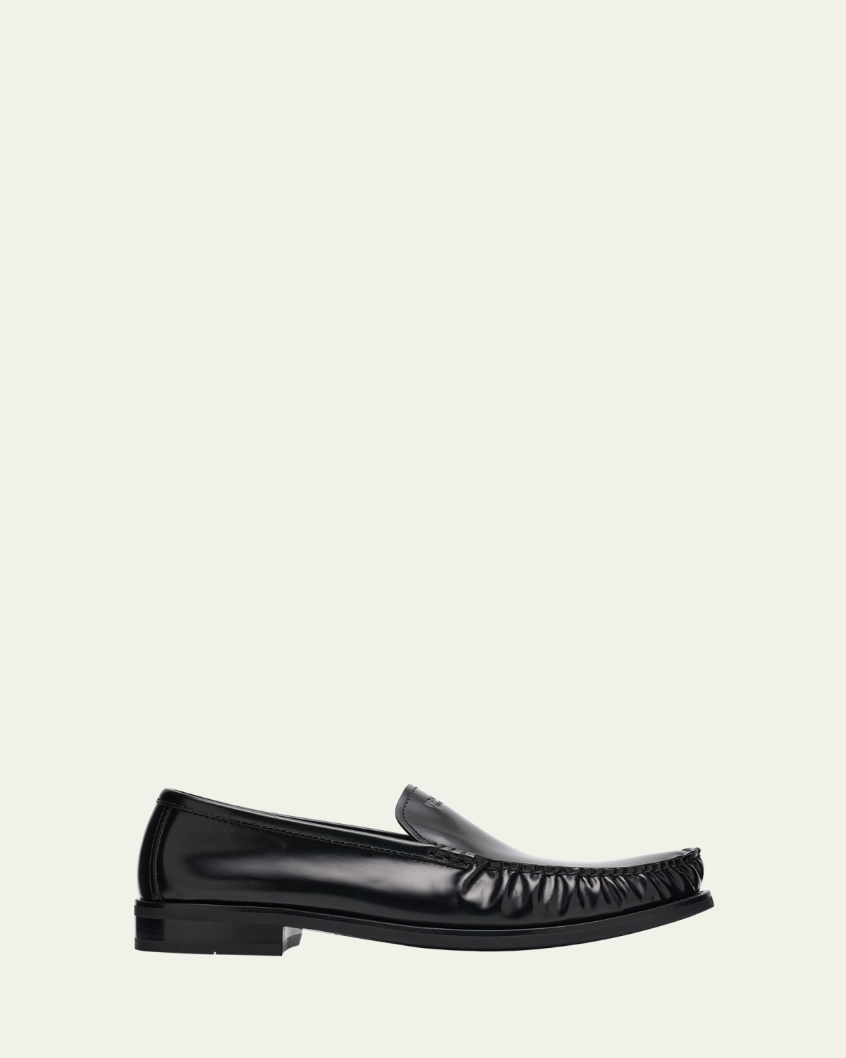 Prada Men's Double Chocolate Leather Penny Loafers - Bergdorf Goodman