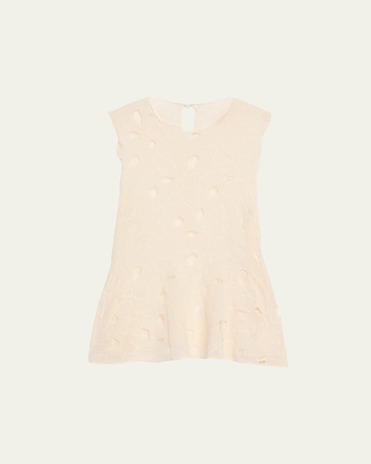 Cord Embroidered Lace Flounce Top