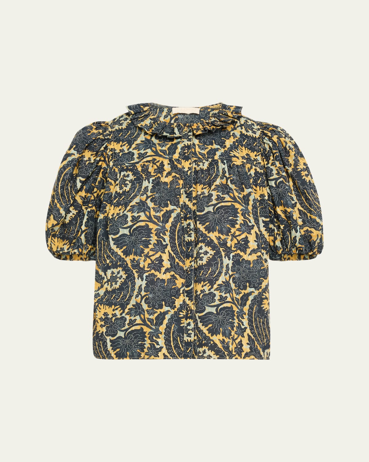 Madrana Floral Ruffle-Sleeve Blouse