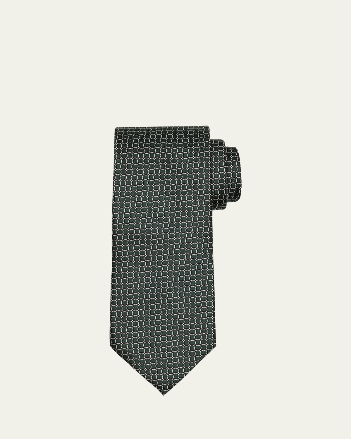 ZEGNA Men's Micro-Geometric Jacquard Silk Tie - Bergdorf Goodman