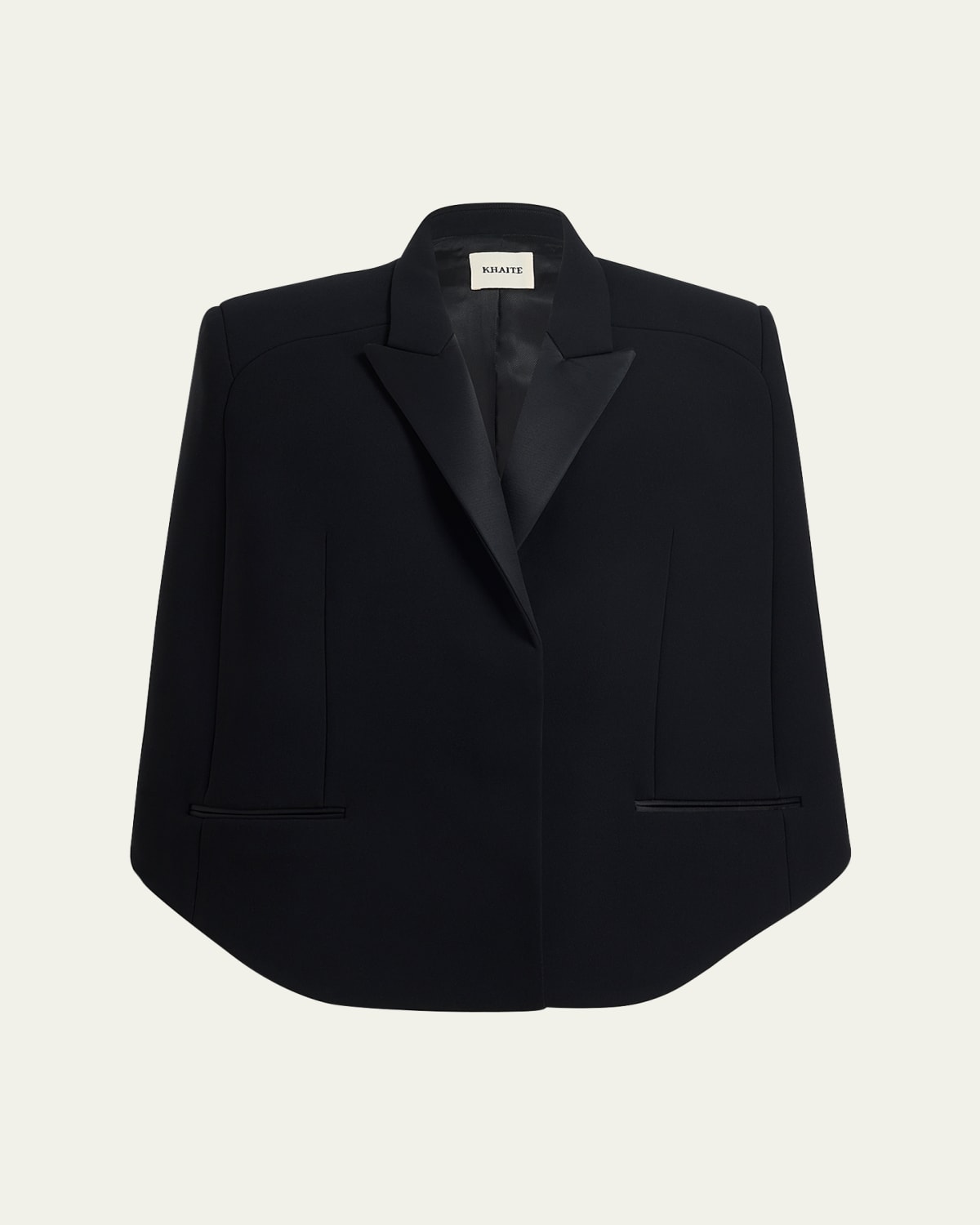 Mabel Cropped Wool-Blend Cape Jacket