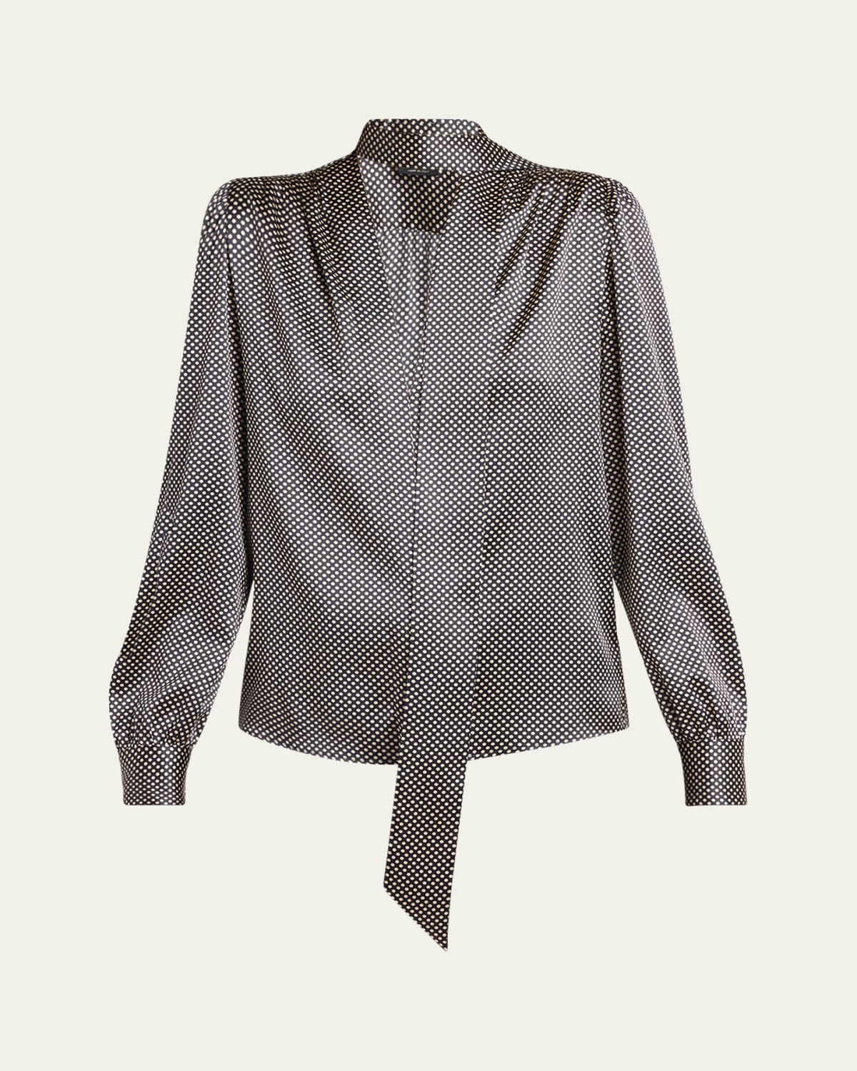 Crush Smocked Long-Sleeve Blouse