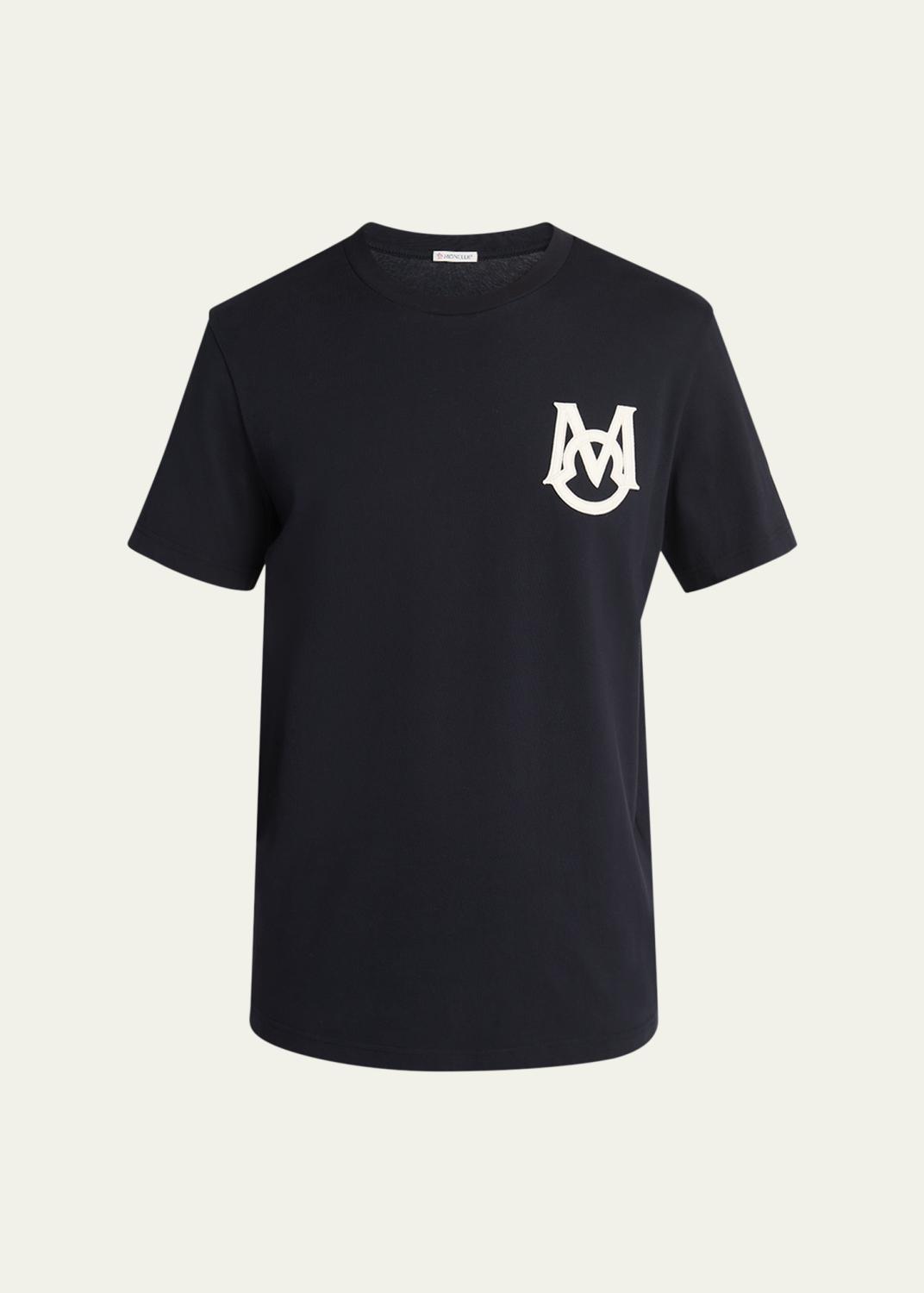 Moncler Men's Cotton Triple Logo Patch Crewneck T-Shirt - Bergdorf