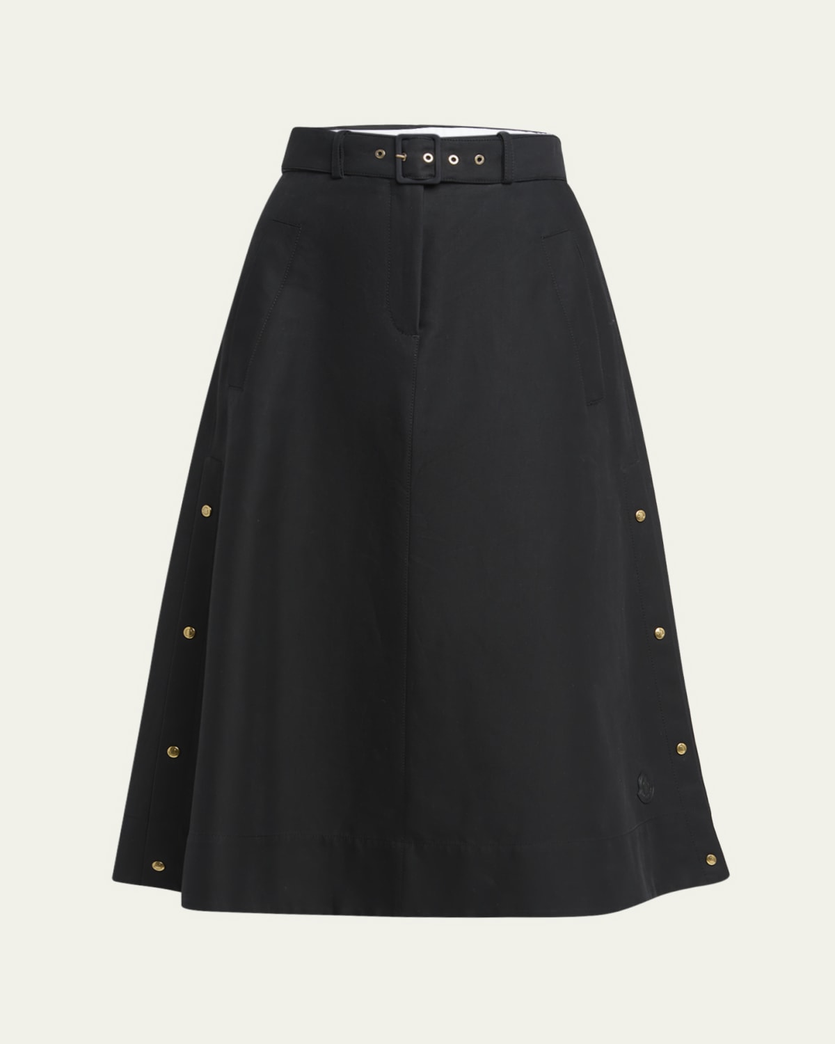 Ruffled High-Low Silk Skirt
