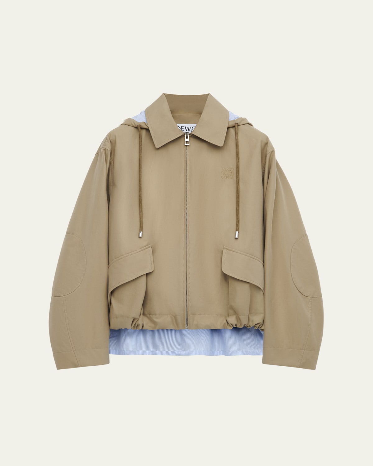 最終価格　LOEWE ストライプ クロップドニット Loewe Striped Lining Slit-Back Hooded Jacket - Bergdorf Goodman