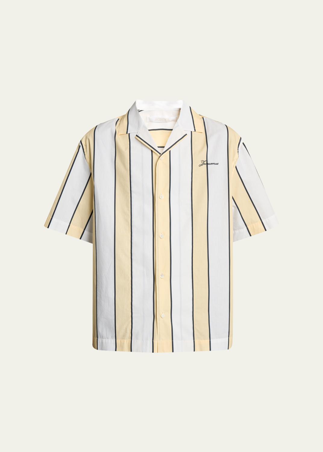 sacai Men's Drawstring Short-Sleeve Utility Shirt - Bergdorf Goodman