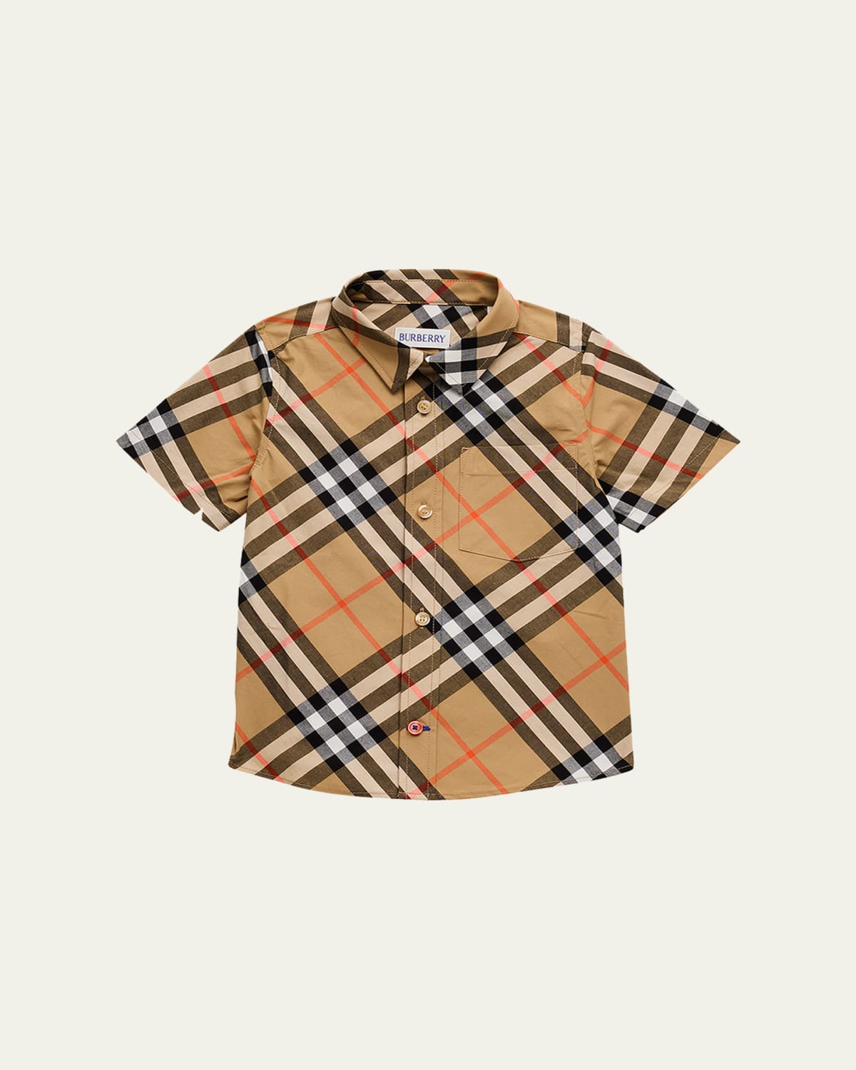 Burberry Kid's Owen Long-Sleeve Cotton Check Shirt, Size 3-14