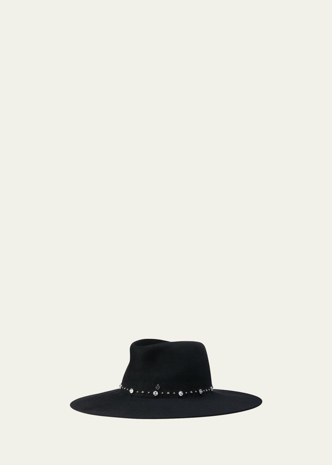 Maison Michel Austin Fairy Dust Strass Wool Felt Cowboy Hat