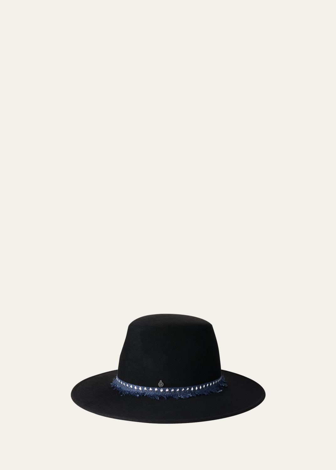 Maison Michel Austin Fairy Dust Strass Wool Felt Cowboy Hat