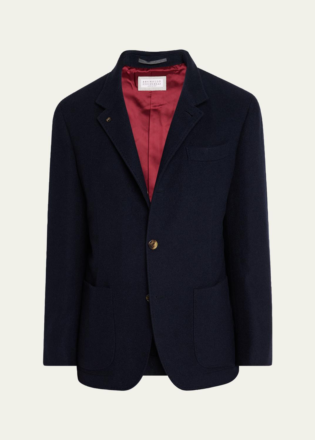 Brunello Cucinelli Men's Overplaid Satin Shawl-Lapel Tuxedo Jacket