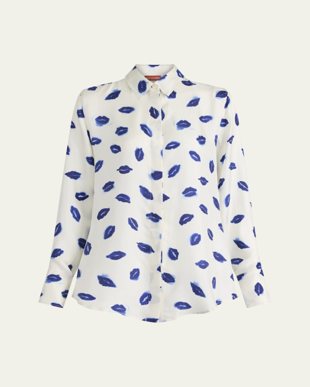 Seersucker Polka Dot Bell Cuff Blouse