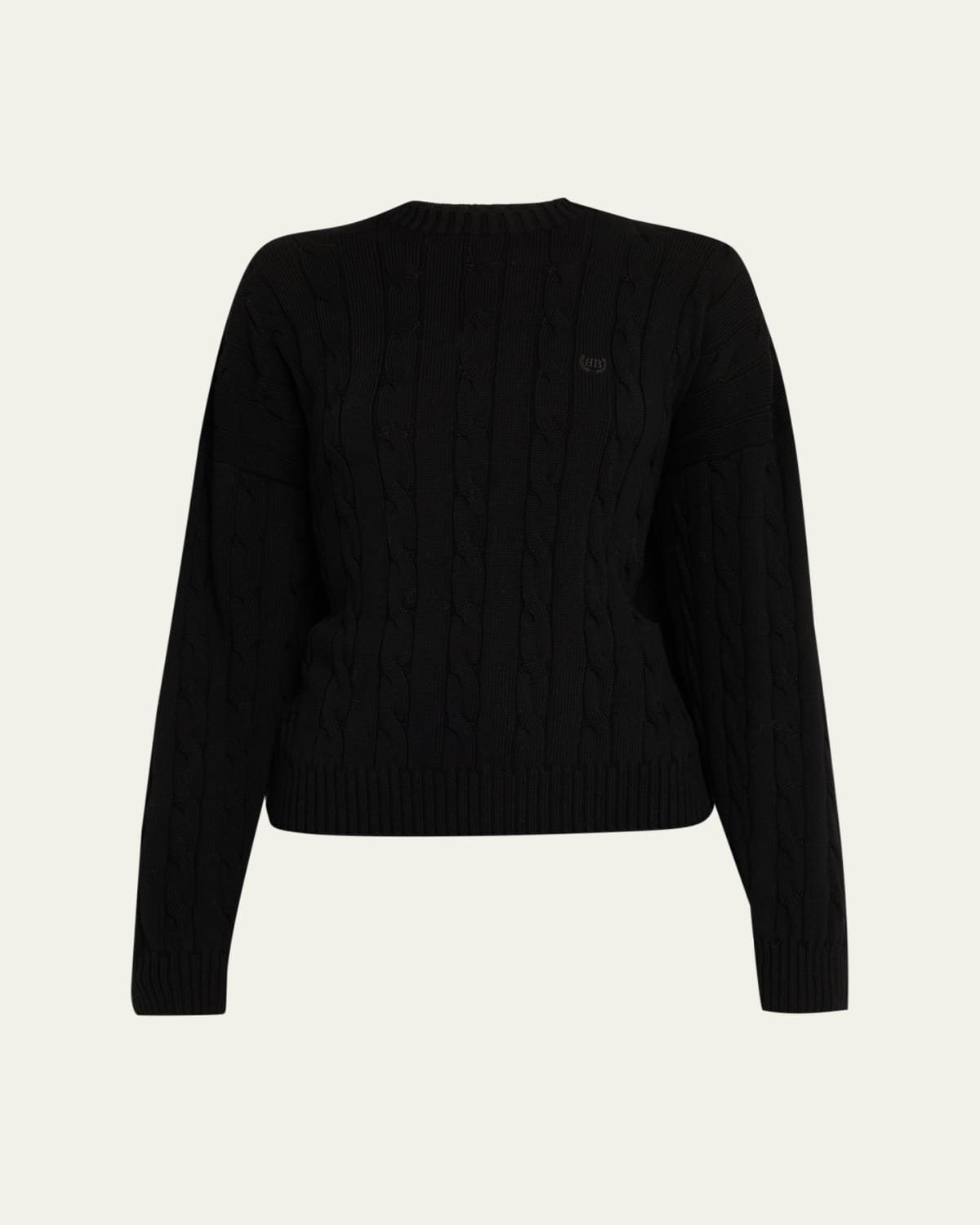 Logo Open-Knit Cropped Sweater