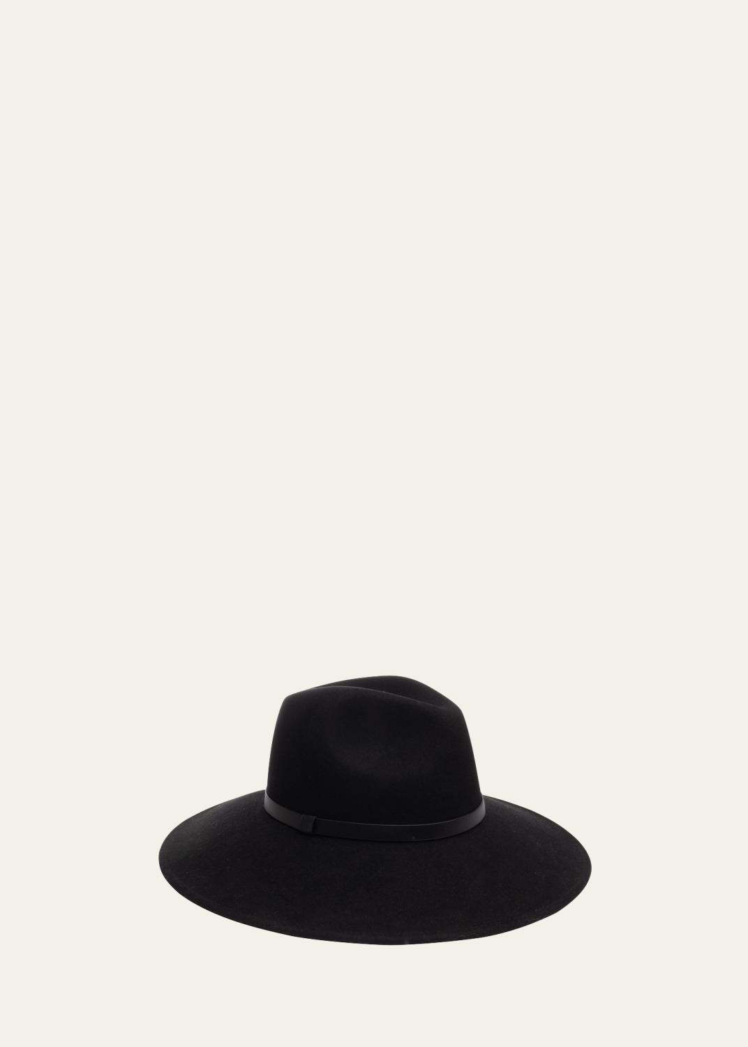 Rag & Bone Kacy Wool Fedora Hat w/ Leather Trim - Bergdorf  display picture 2