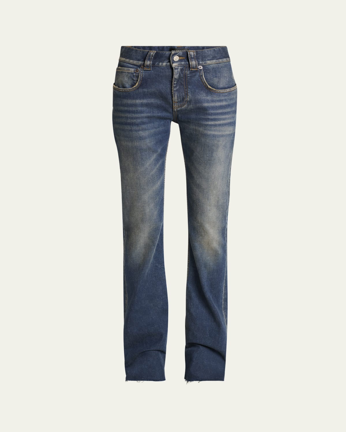 Mid-Rise Faded Denim Bootcut Jeans