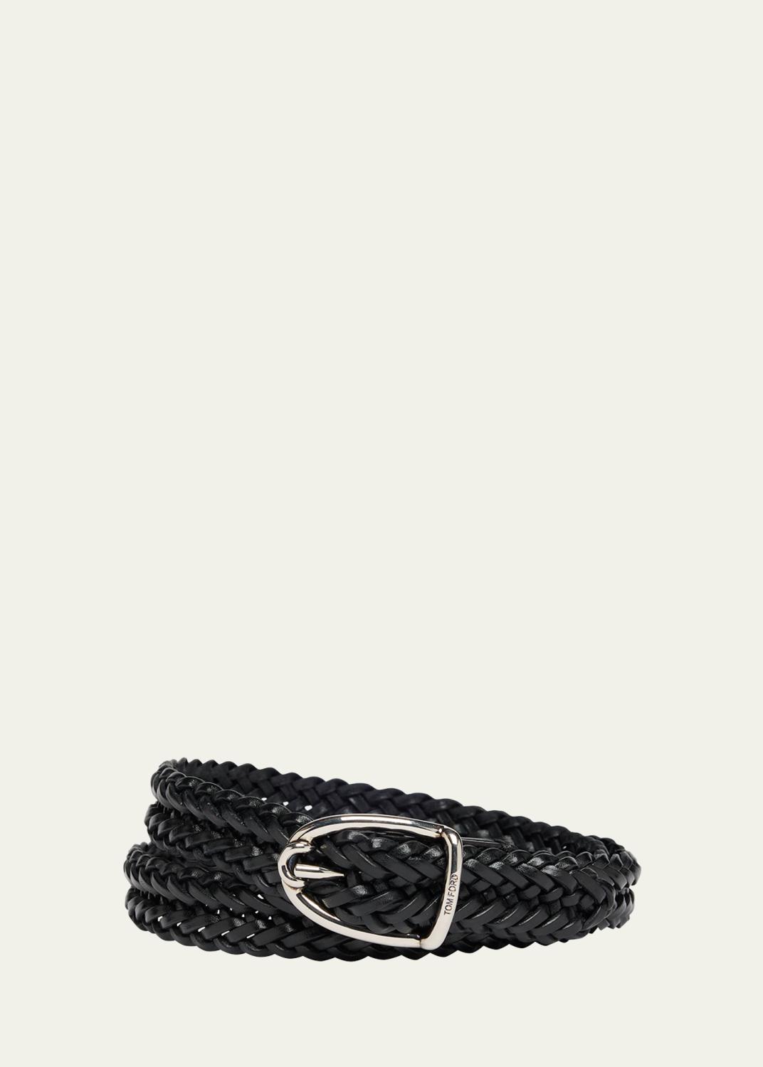 Loro Piana Men's Alsavel Braided Suede Belt - Bergdorf Goodman