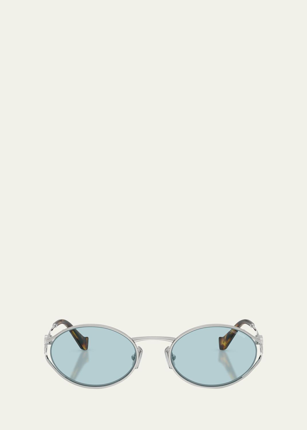 Miu Miu Acetate Oval Sunglasses - Bergdorf Goodman display picture 1