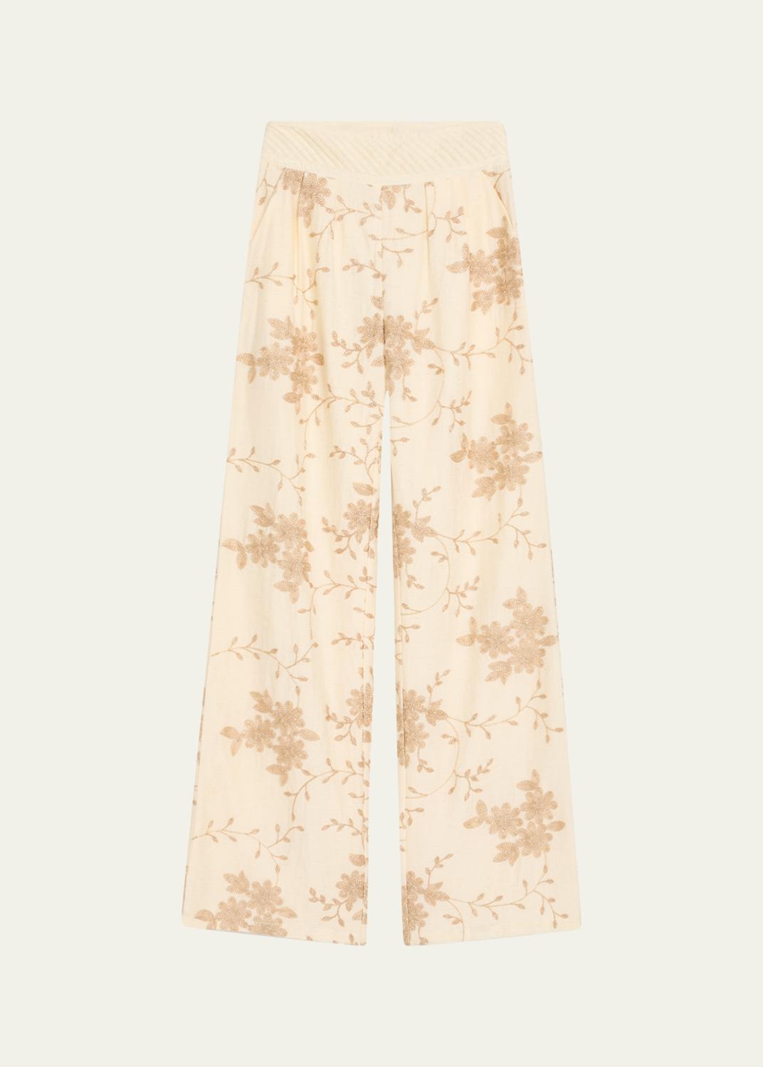 Ramy Brook Paula Checkered Denim Wide-Leg Pants - Bergdorf Goodman