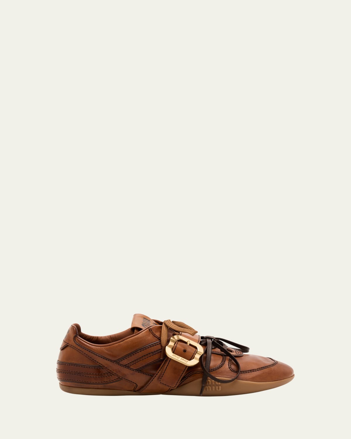 Miu Miu Gymnasium Technical Fabric and Python Low-Top Sneakers