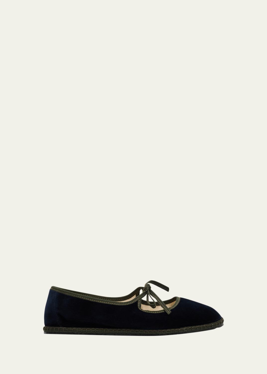 Le Monde Beryl Suede Mary Jane Ballerina Flats - Bergdorf Goodman