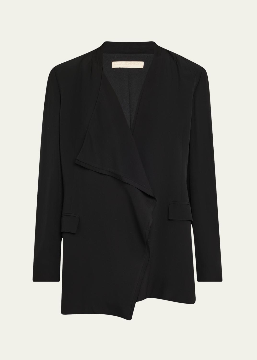 Kobi Halperin Veronica Denim-Print Satin Jacket - Bergdorf Goodman