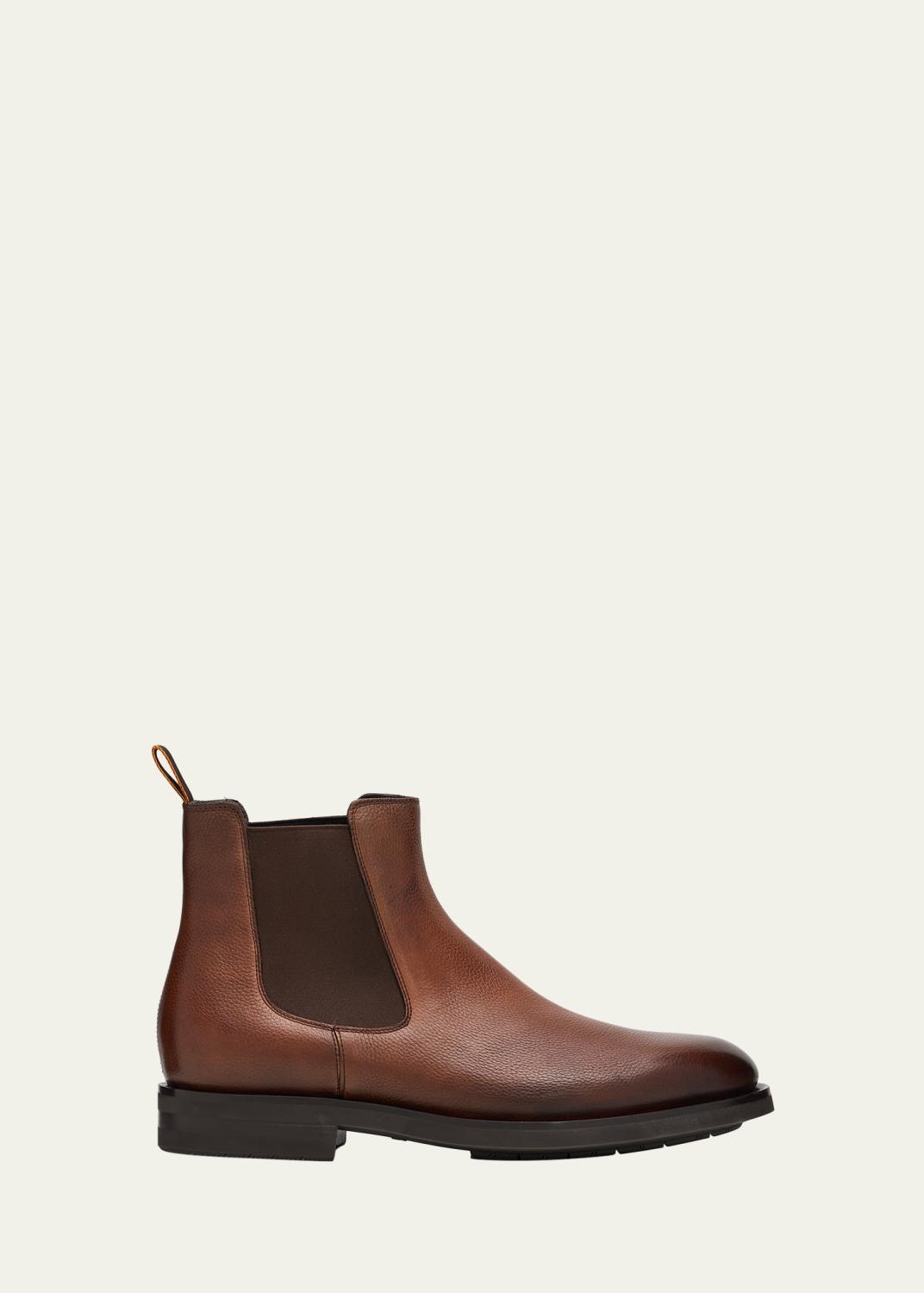 Santoni Men's Eugene Leather Chelsea Boots - Bergdorf Goodman