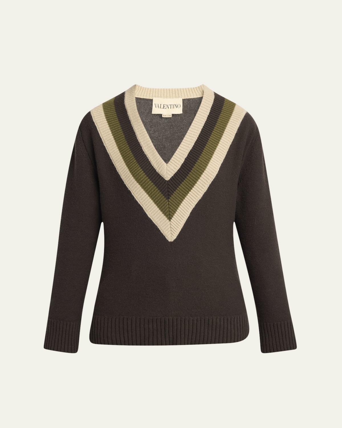 Loewe x Albers Layered V-Neck Wool Sweater - Bergdorf Goodman