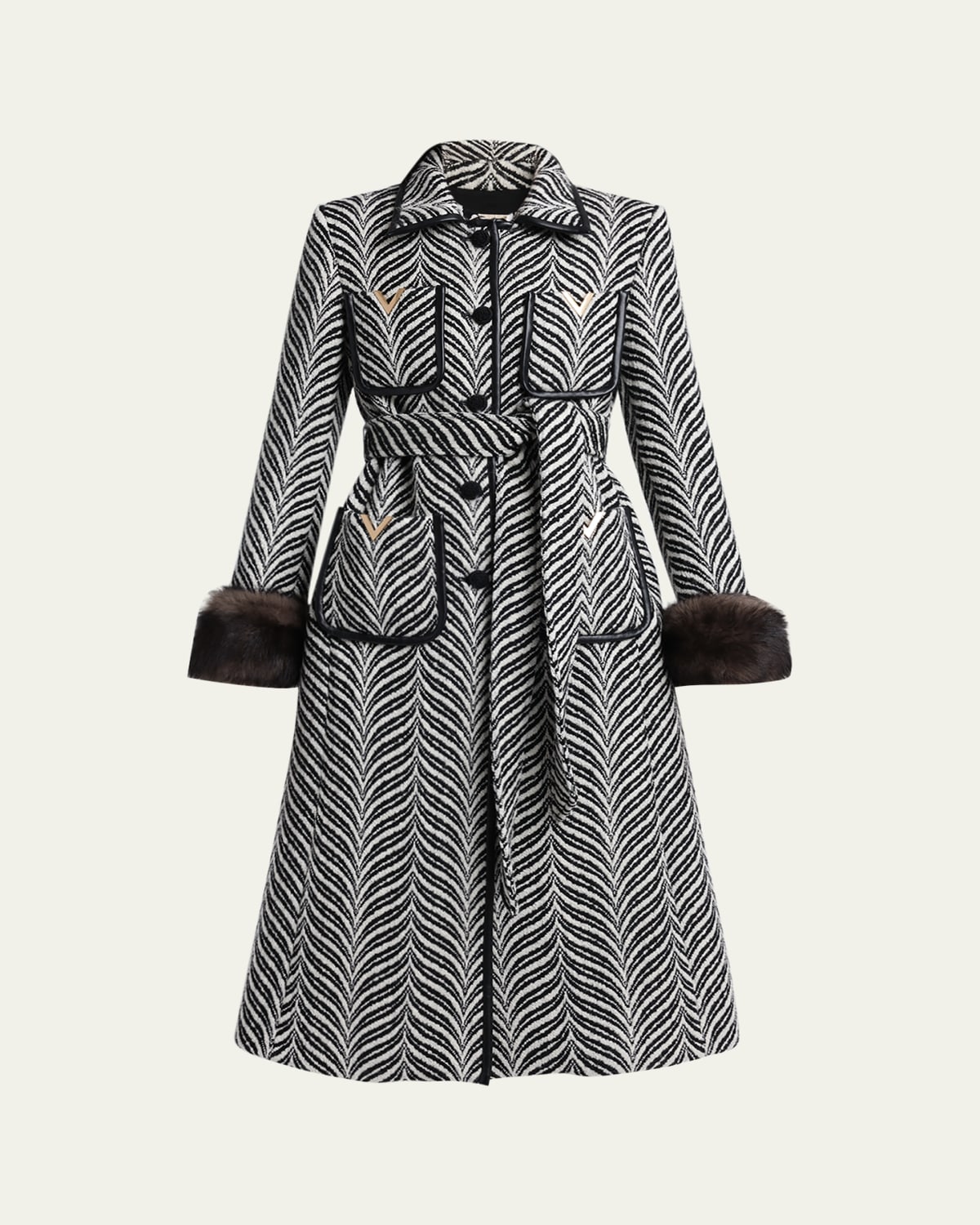 Valentino Garavani V-Logo Wool-Silk Single-Breasted Jacket