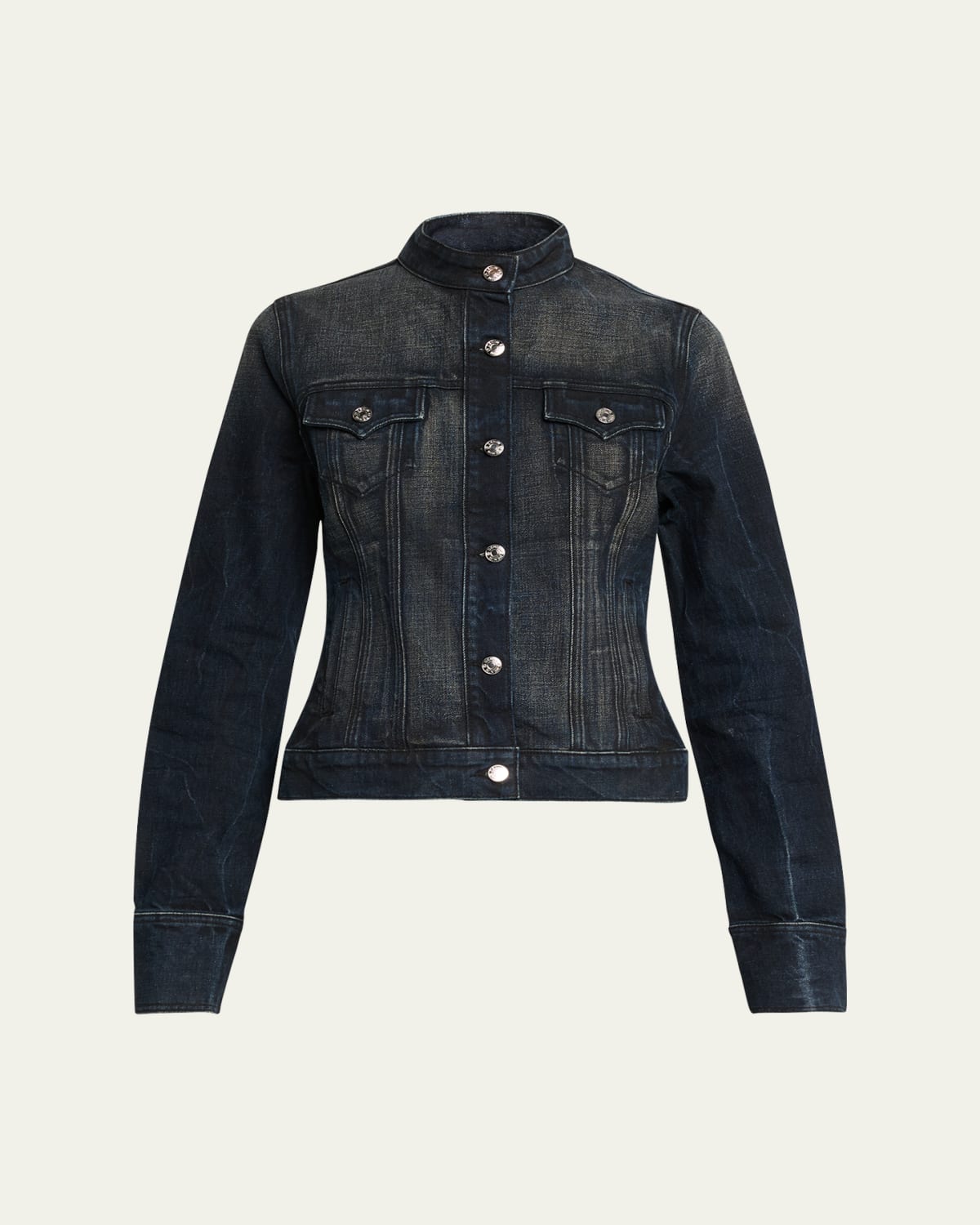 melitta baumeister デニム ジャケット Melitta Baumeister Painted Glow Cropped Ombre Denim Jacket