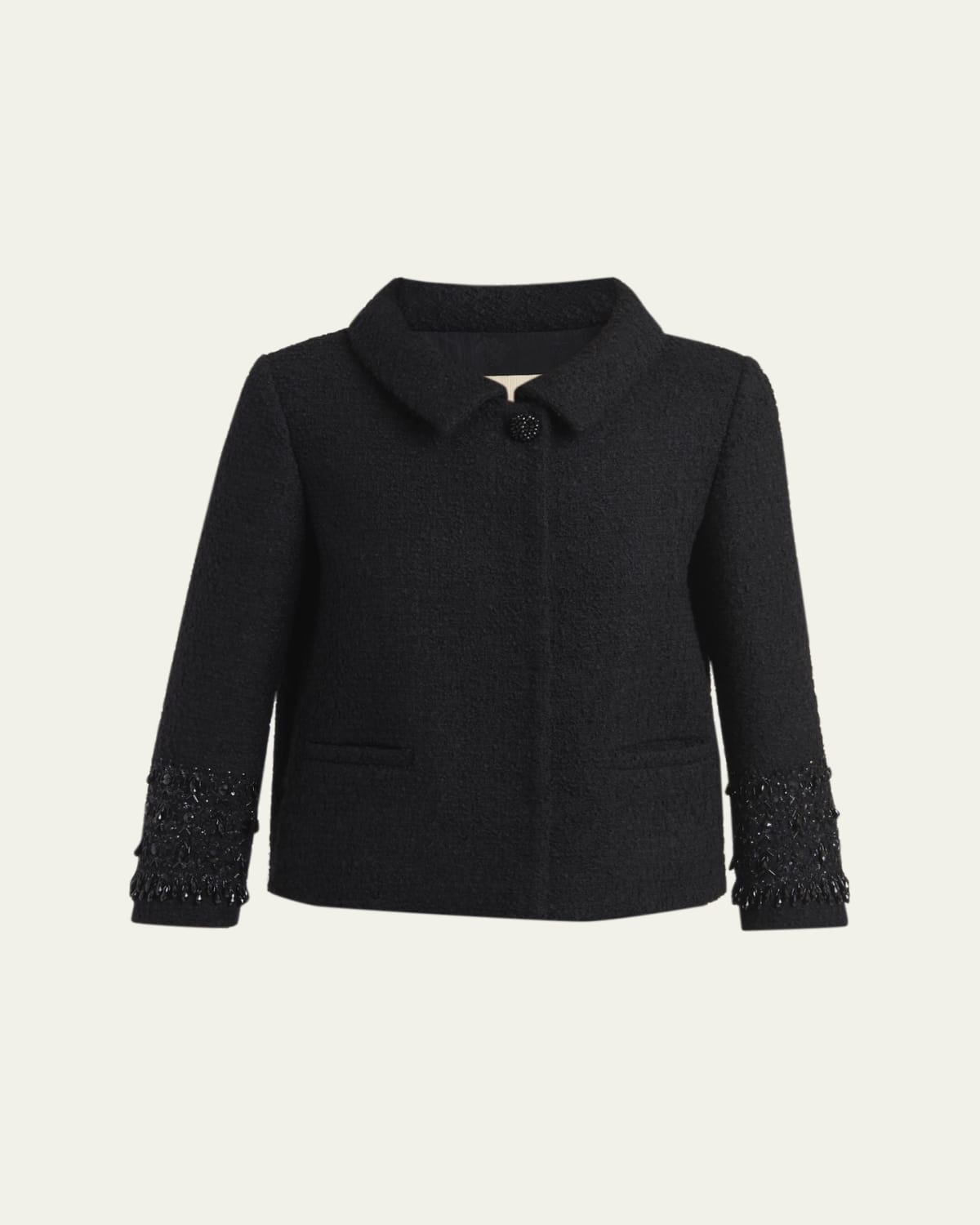 Valentino Garavani V-Logo Wool-Silk Single-Breasted Jacket