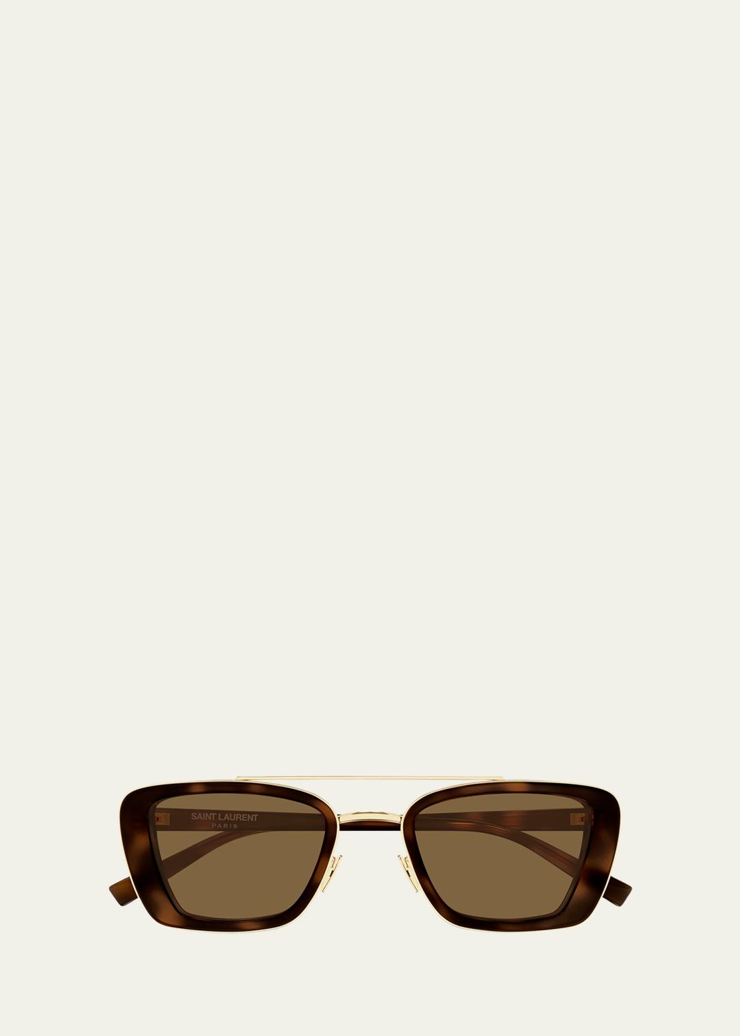 Saint Laurent YSL 55mm Acetate Rectangular Sunglasses - Bergdorf