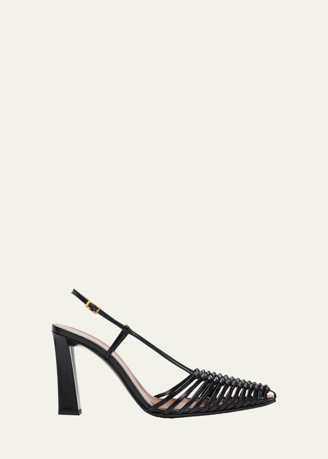 Paris Texas Arizona Snake-Embossed Leather Mule Sandals - Bergdorf