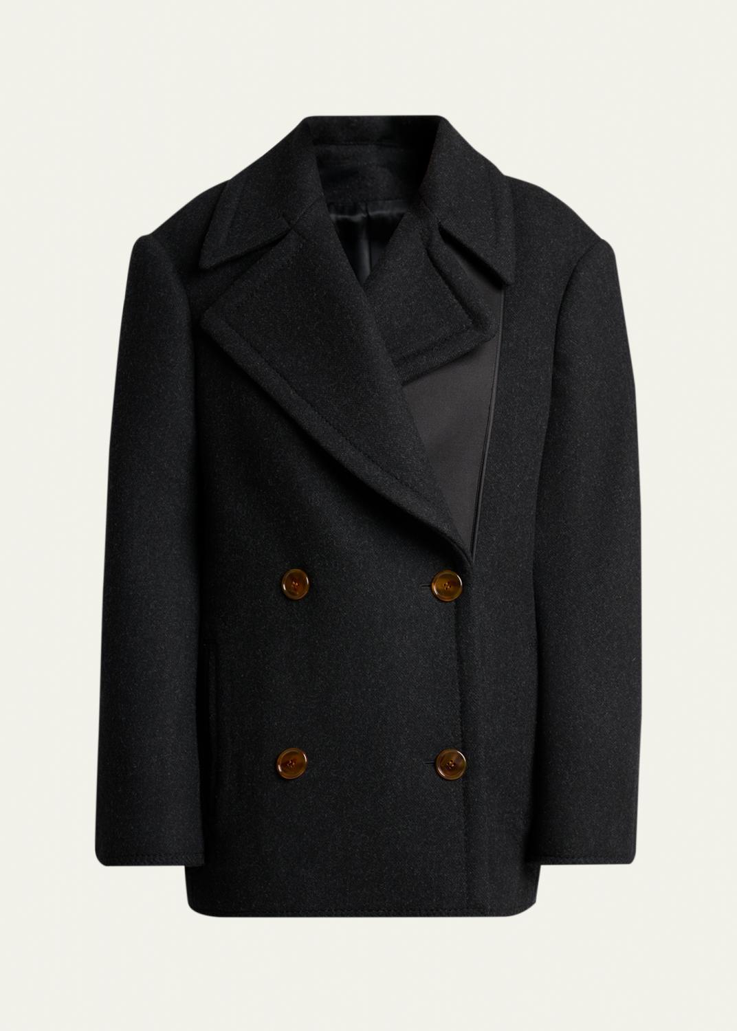 1990s LANVIN Paris レーヨンウールギャバジン　ベルテッドコート Lanvin Wool Oversized Double-Breasted Coat - Bergdorf Goodman