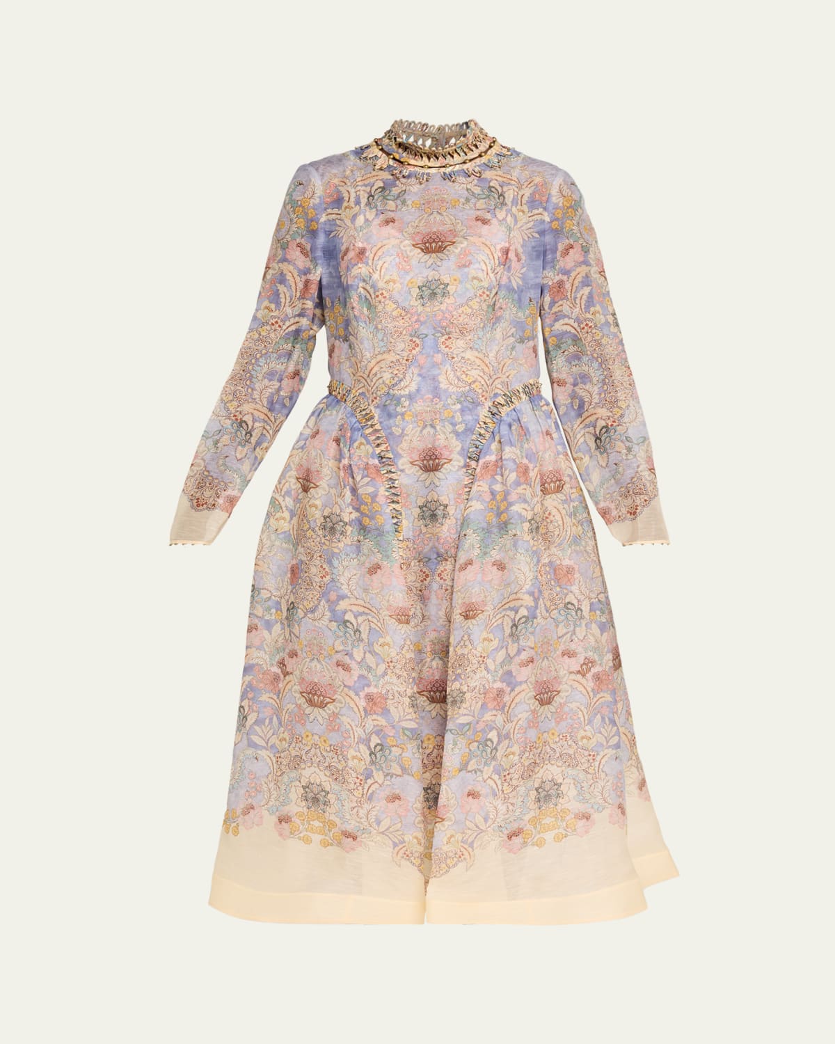 zimmermann picnic floral midi-dress ZIMMERMANN Roselight Picnic Maxi Dress | Cream Rose Floral