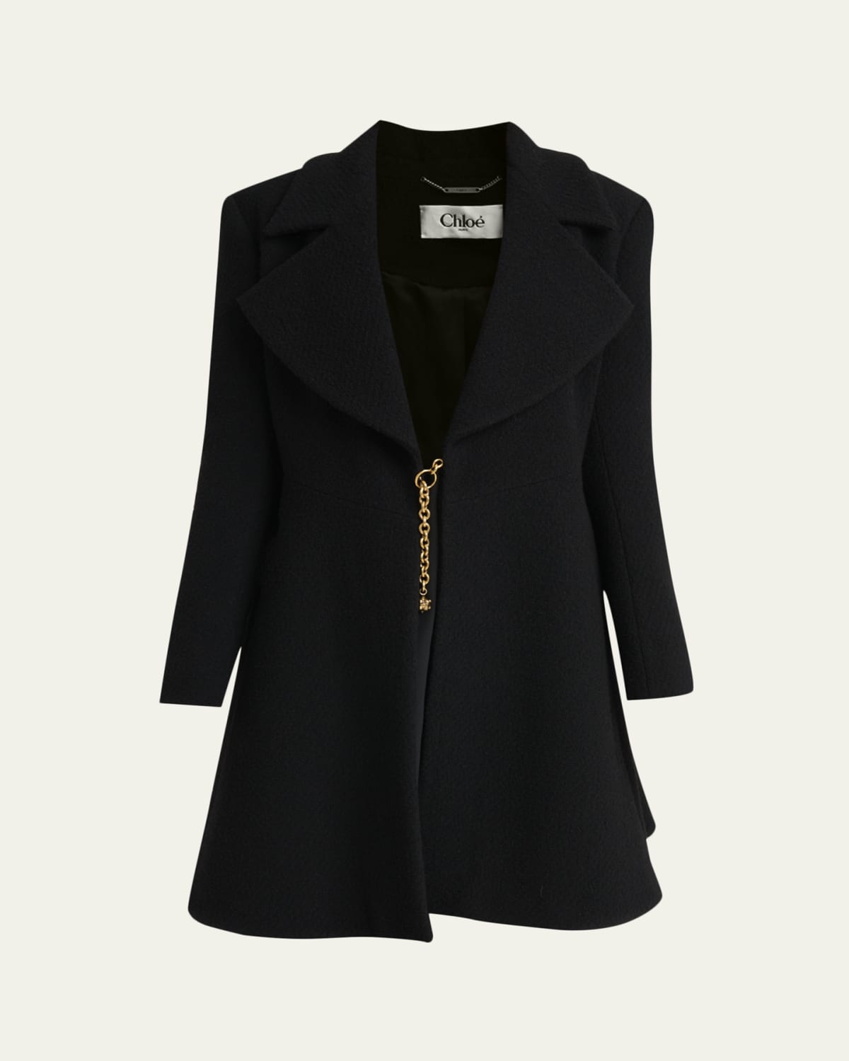 Carolina Herrera Floral-Embroidered Wool Cocoon Coat - Bergdorf