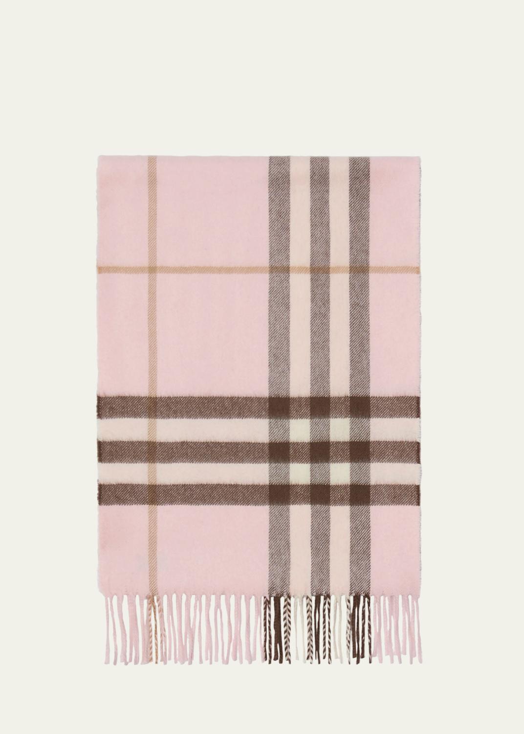 Burberry Logo Alpaca-Blend Reversible Scarf with Chunky Fringe
