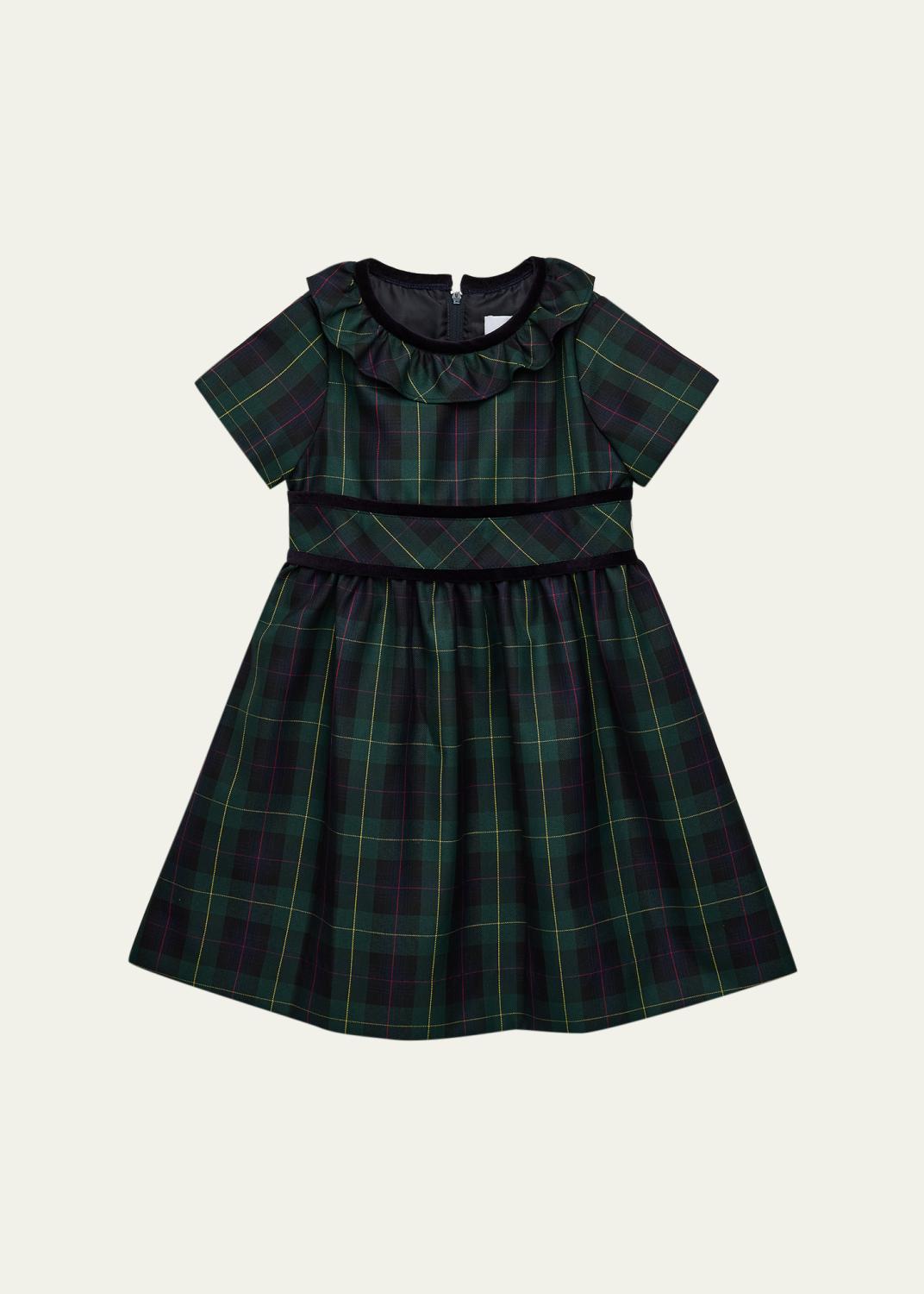 green plaid burberry dress Girl's Check Trim Cotton Shirt Dress, Size 3-14 Argyle