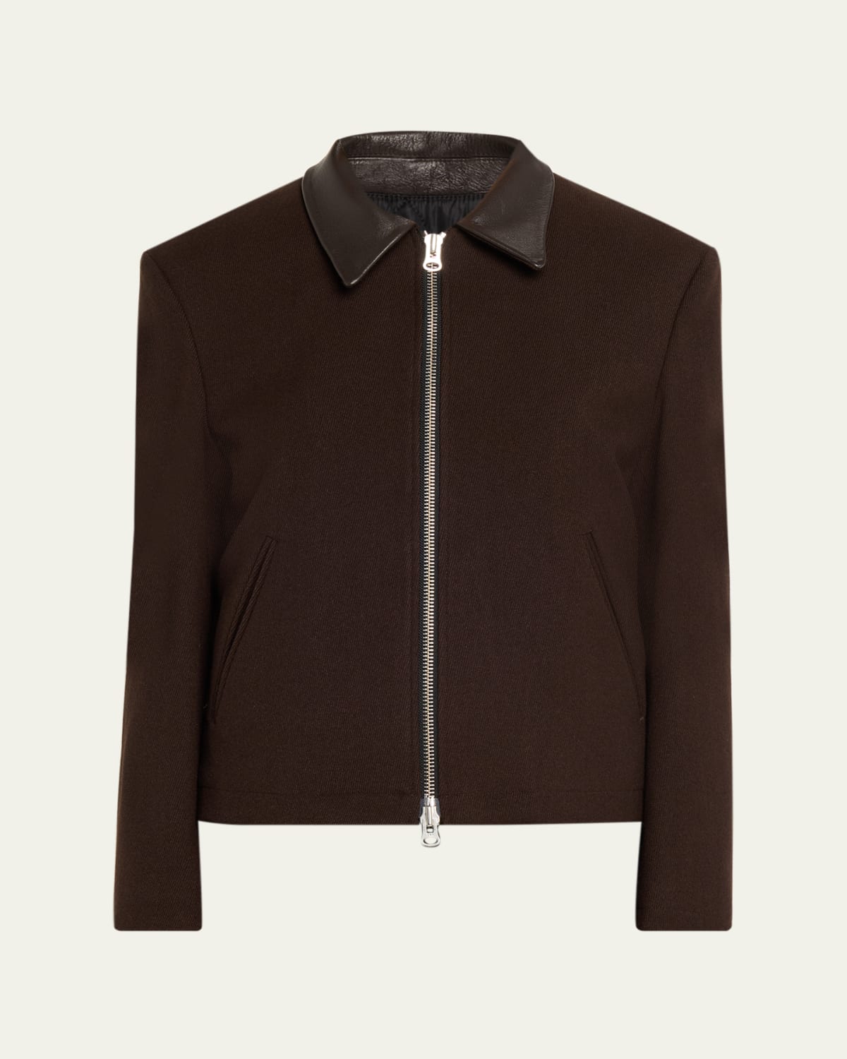 TONYWACK Leather-Trim Wool Jacket - Bergdorf Goodman
