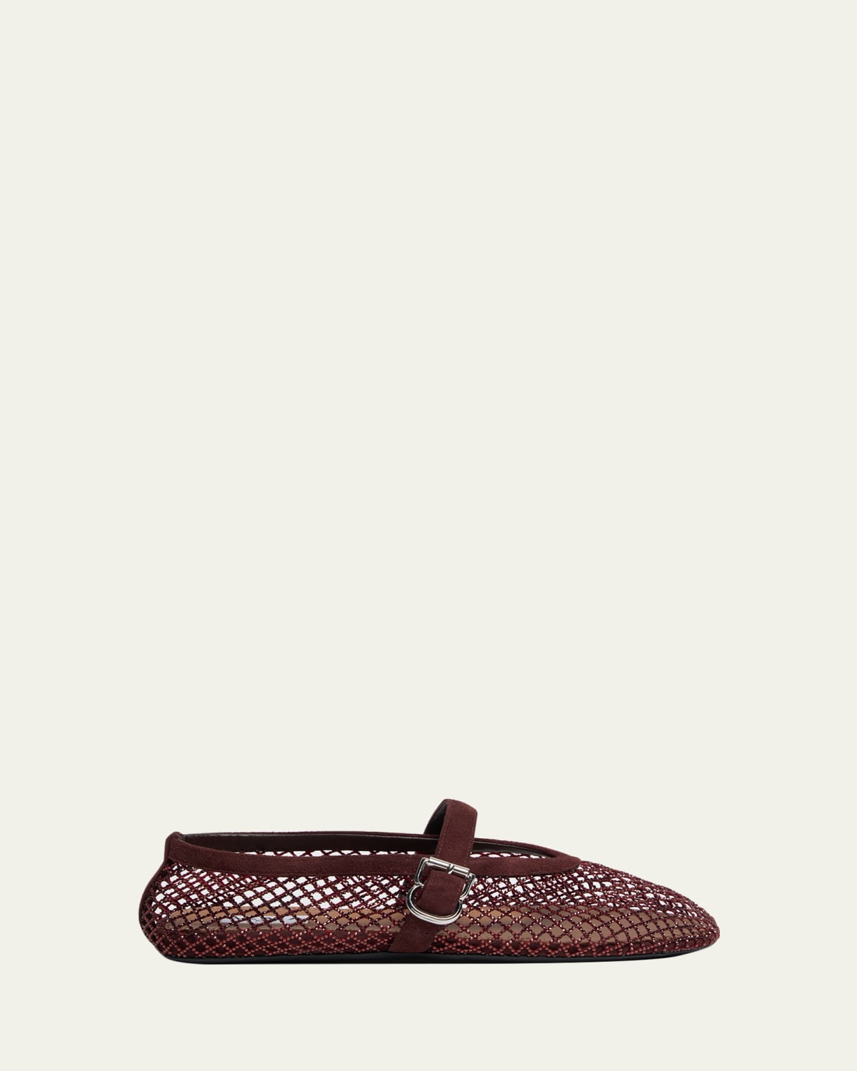 ALAIA Vienne Buckle Eyelet & Laser-Cut Leather Ballet Flats