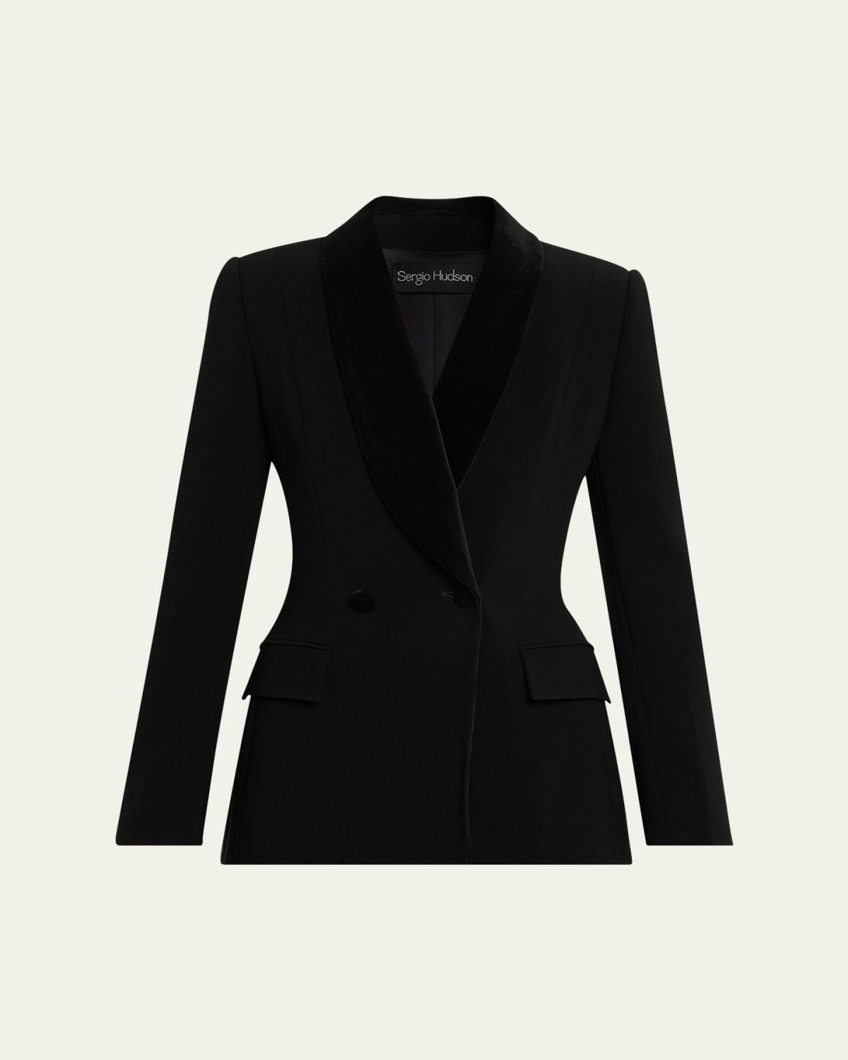 Gabriela Hearst Angela Double-Breasted Wool-Linen Blazer Jacket